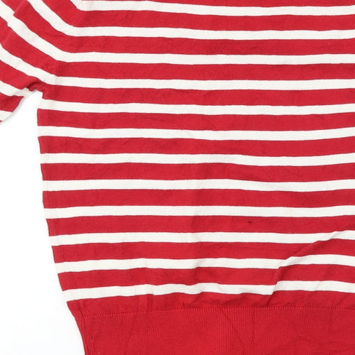 Oasis  Womens Red Striped  Pullover Jumper Size S
