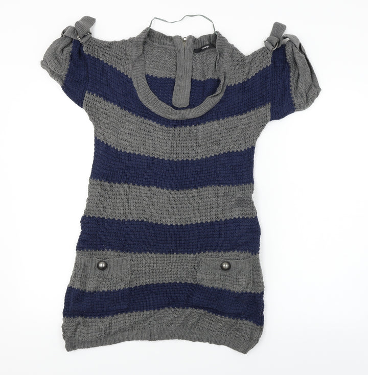 George Womens Grey Striped Bodycon Size 8