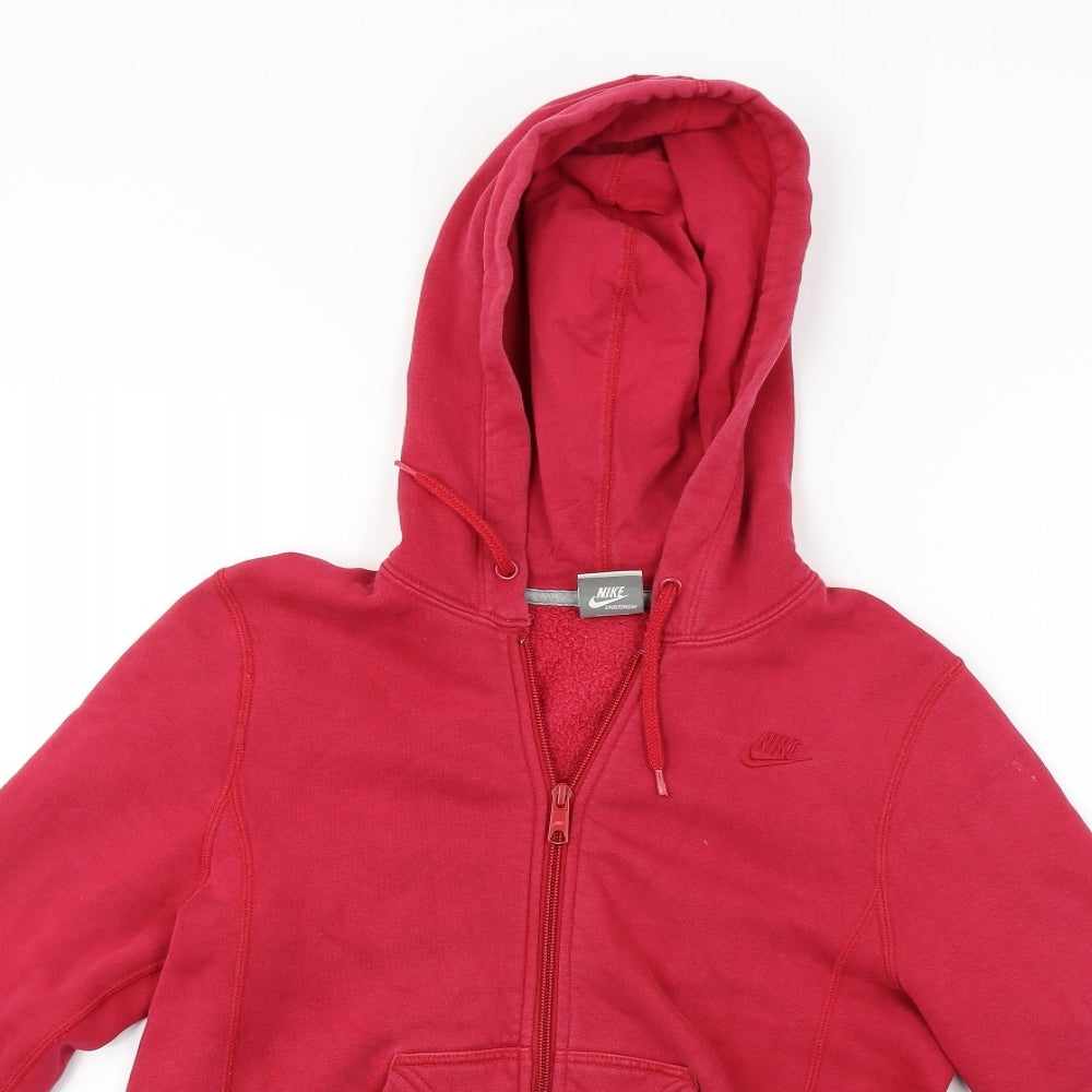 Nike  Womens Red   Full Zip Hoodie Size S