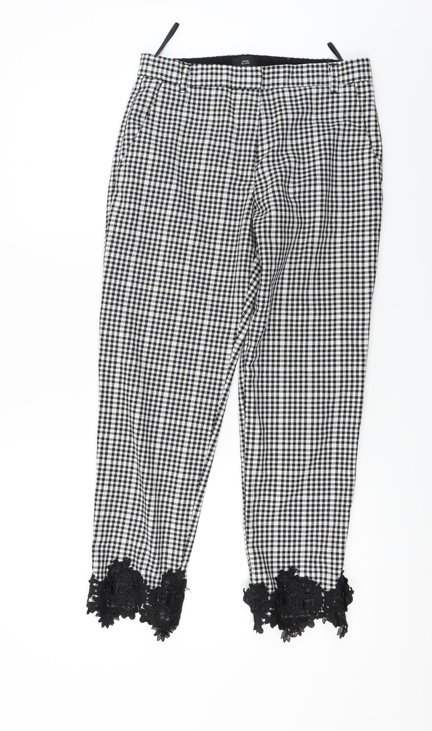 River Island  Womens White Check  Trousers  Size 8 L24 in