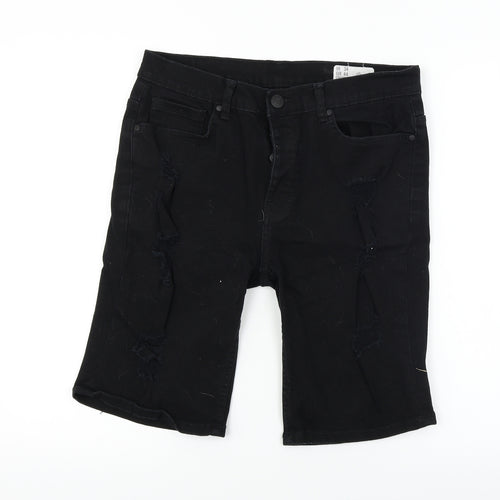 DENIM CO Womens Black   Chino Shorts Size 34 in