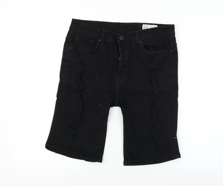 DENIM CO Womens Black Chino Shorts Size 34 in