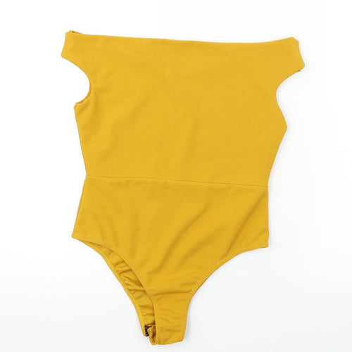 Missguided  Womens Yellow   Bodysuit One-Piece Size 10
