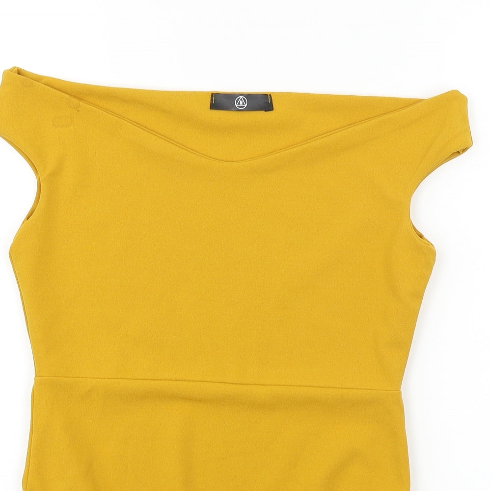 Missguided  Womens Yellow   Bodysuit One-Piece Size 10