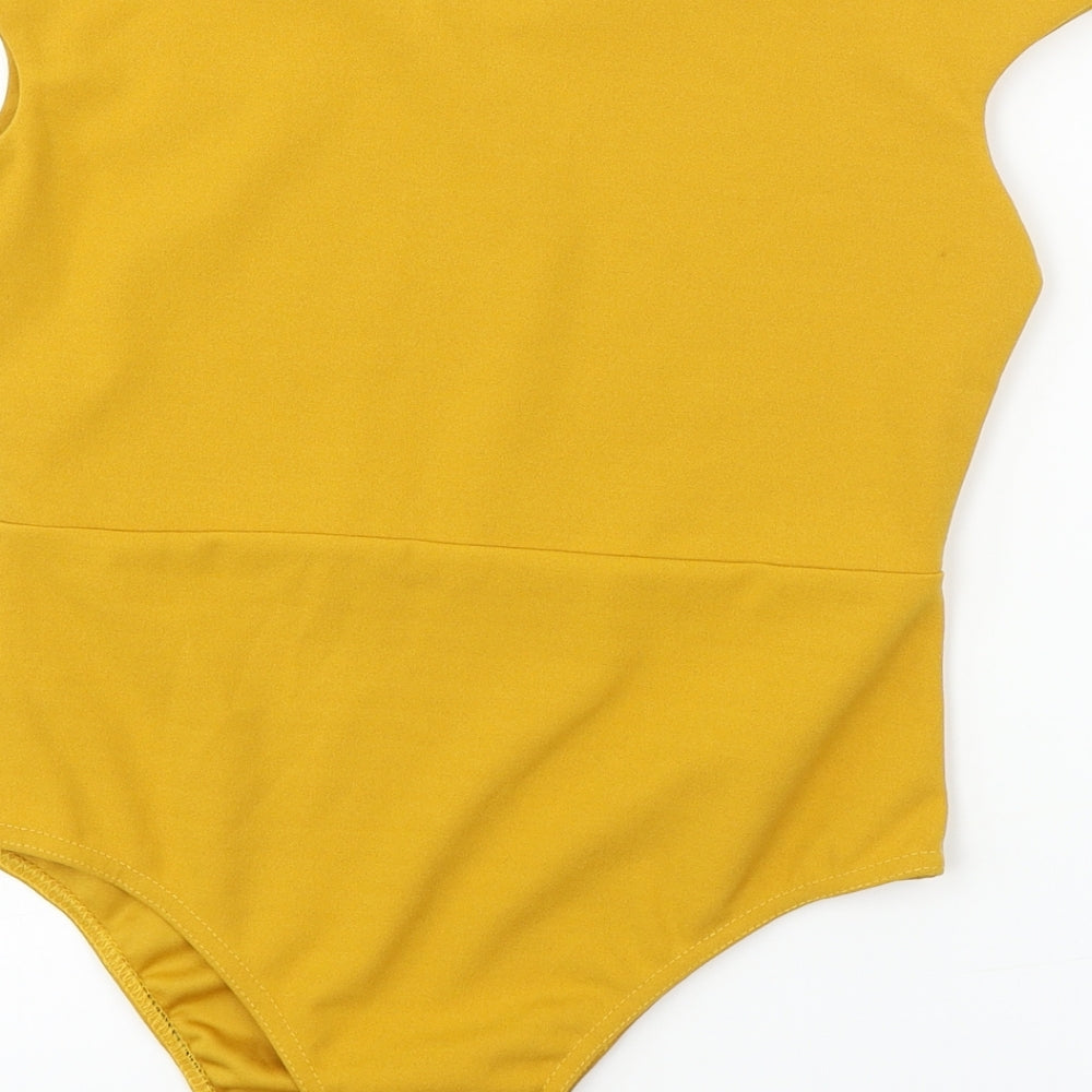 Missguided  Womens Yellow   Bodysuit One-Piece Size 10