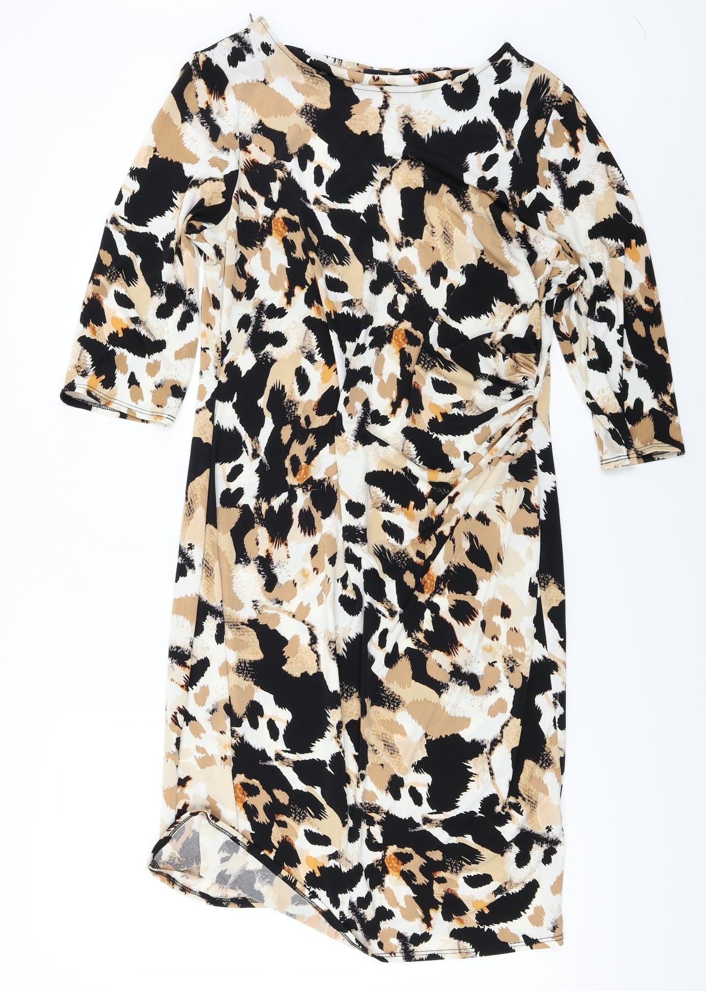 Wallis  Womens Beige Animal Print  A-Line  Size 16