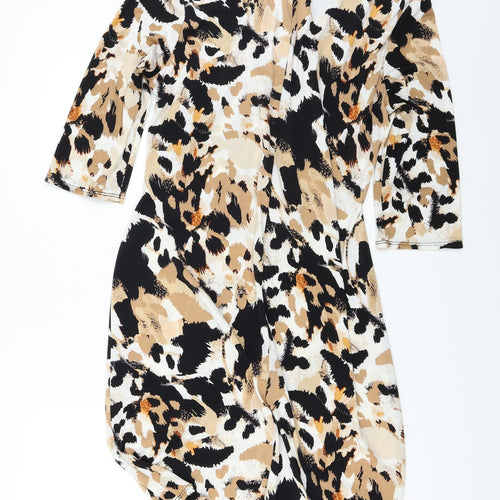 Wallis  Womens Beige Animal Print  A-Line  Size 16