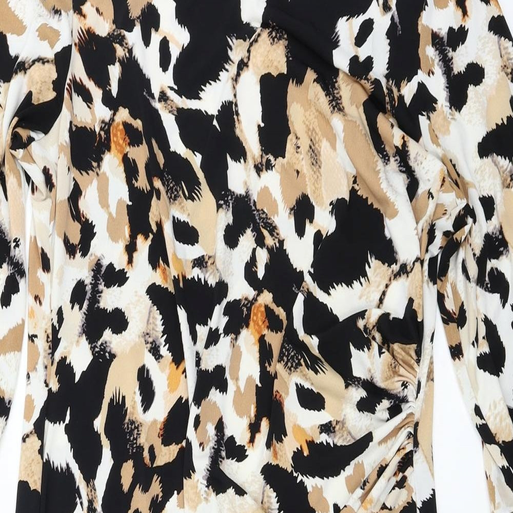 Wallis  Womens Beige Animal Print  A-Line  Size 16