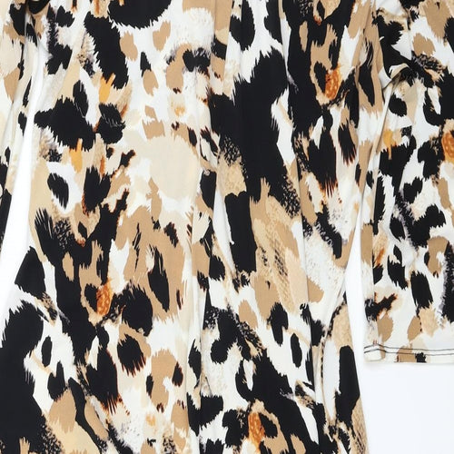 Wallis  Womens Beige Animal Print  A-Line  Size 16