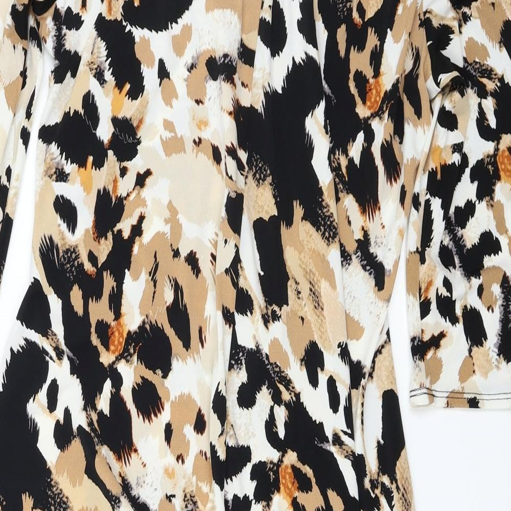 Wallis  Womens Beige Animal Print  A-Line  Size 16