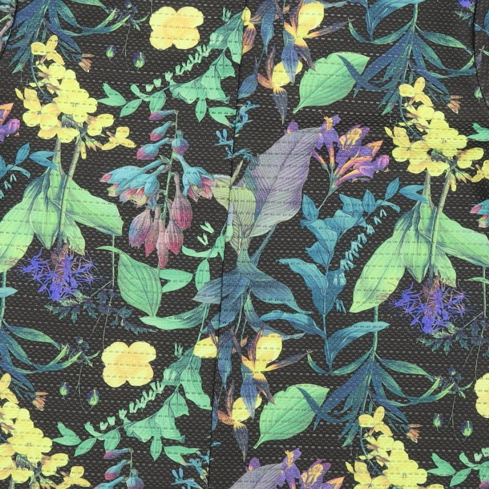 NEXT  Womens Black Floral  Basic T-Shirt Size 12