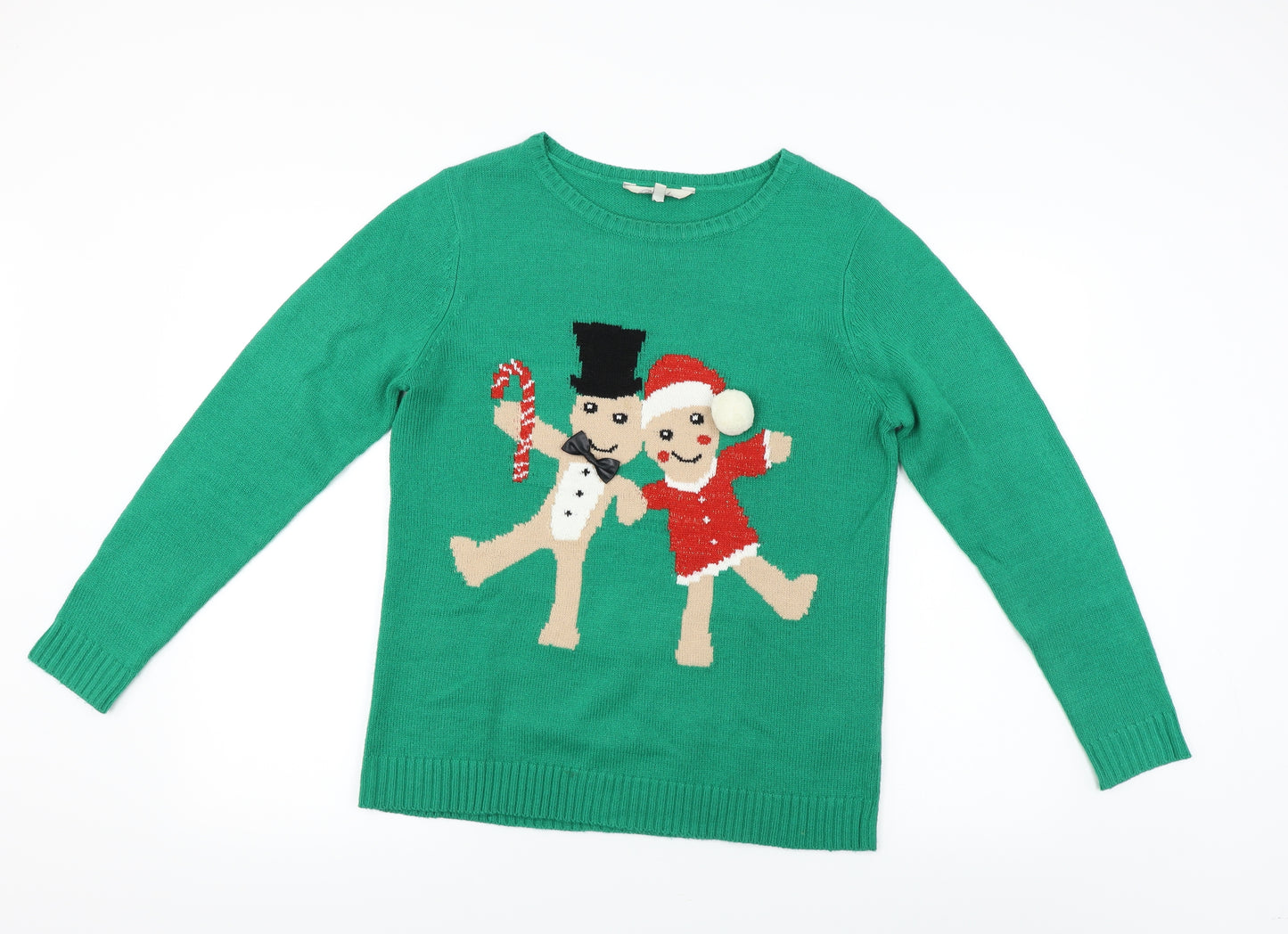 Peacocks  Mens Green   Pullover Jumper Size M  - Christmas Jumper