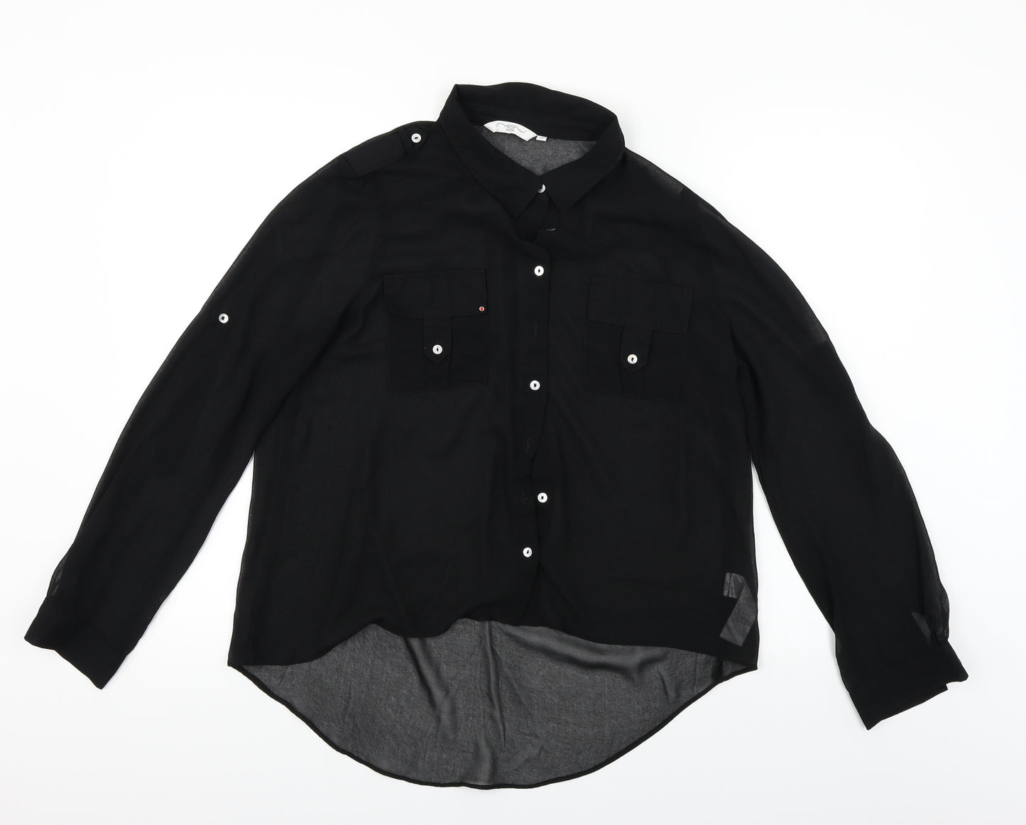 New Look  Womens Black   Basic Button-Up Size 14