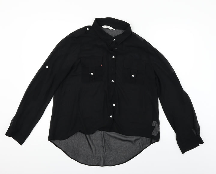 New Look  Womens Black   Basic Button-Up Size 14