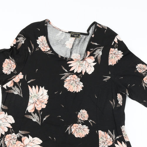 Origionals   Womens Black Floral  A-Line  Size 16