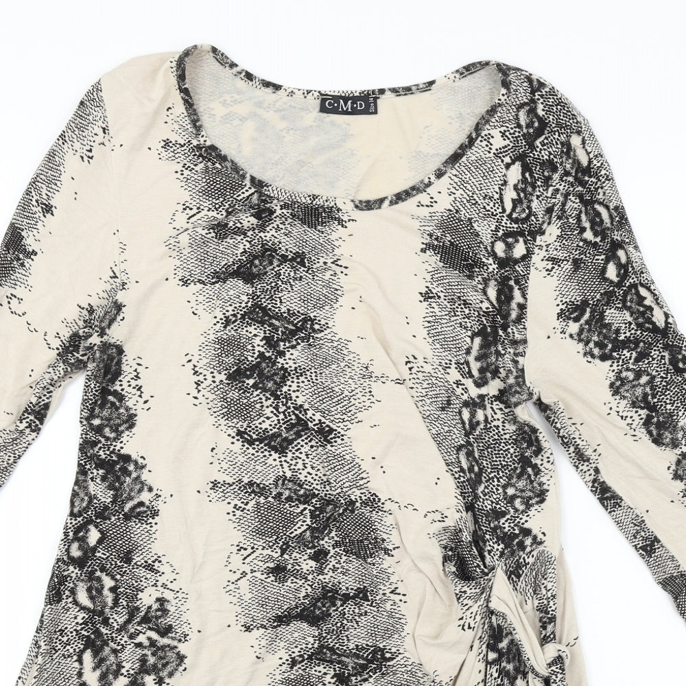 CMD   Womens Beige Animal Print  A-Line  Size 14