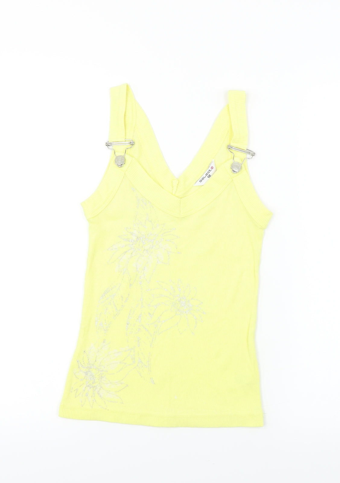 Select  Womens Yellow   Basic T-Shirt Size 12