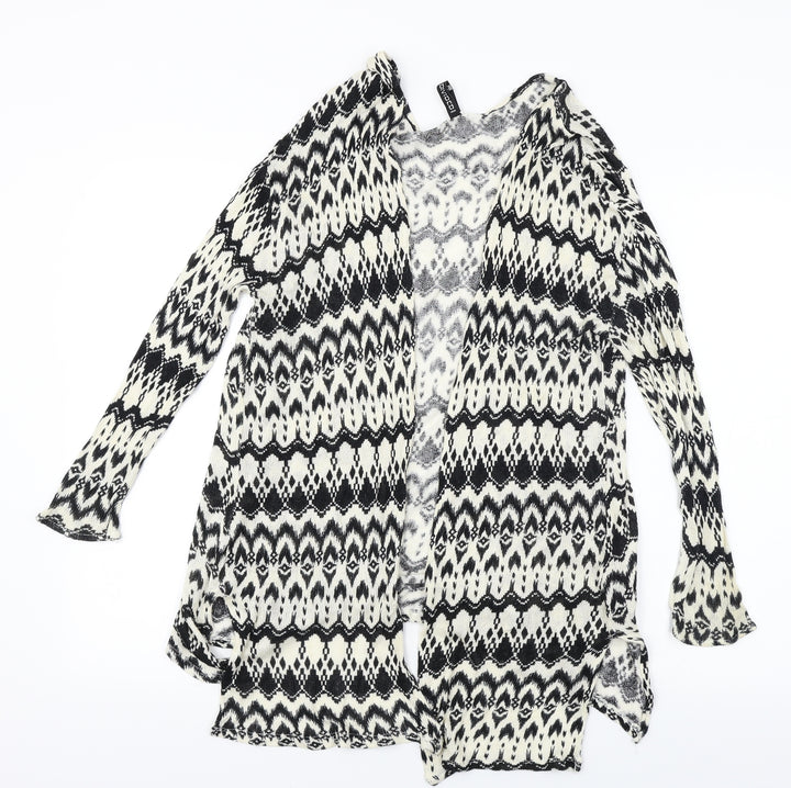 H&M Womens Ivory Geometric  Cardigan Jumper Size 8