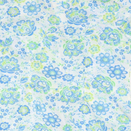 New Look Womens Blue Floral  Basic Button-Up Size 14