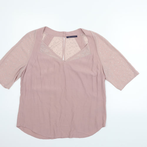 Marks and Spencer Womens Beige   Basic Blouse Size 14