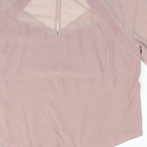 Marks and Spencer Womens Beige   Basic Blouse Size 14