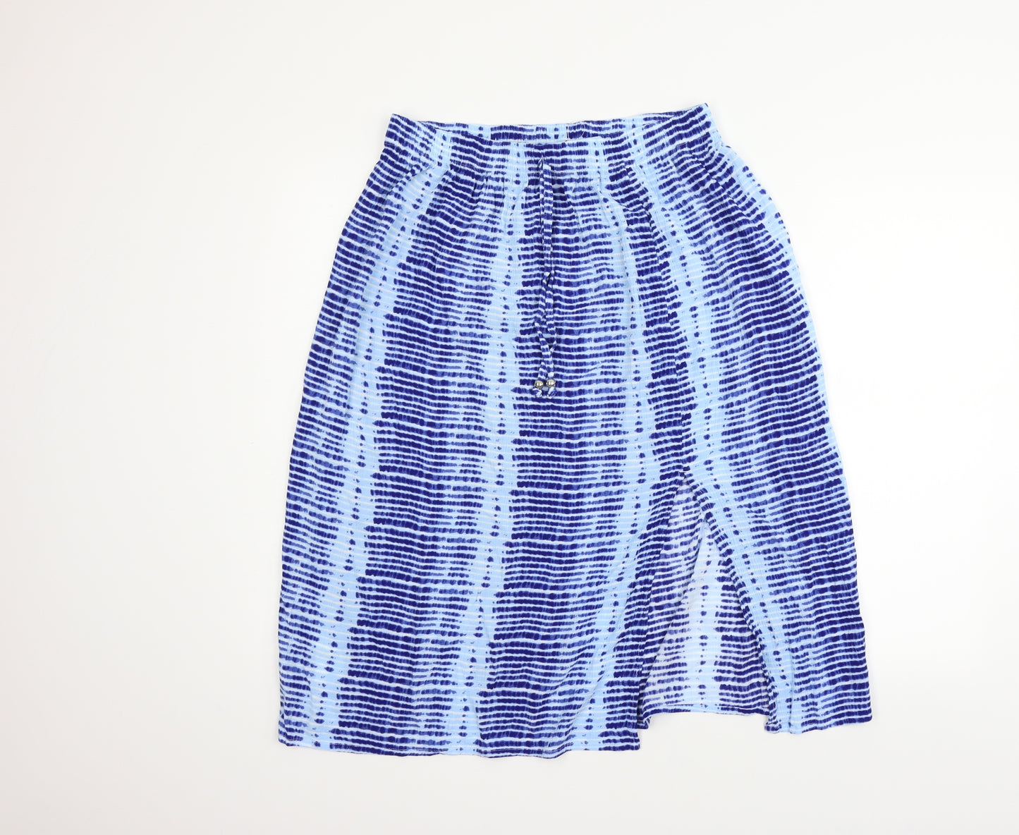 F&F Womens Blue Geometric  Flare Skirt Size 14
