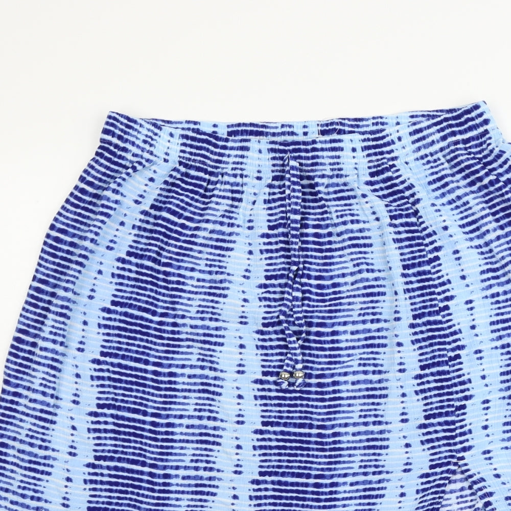 F&F Womens Blue Geometric  Flare Skirt Size 14