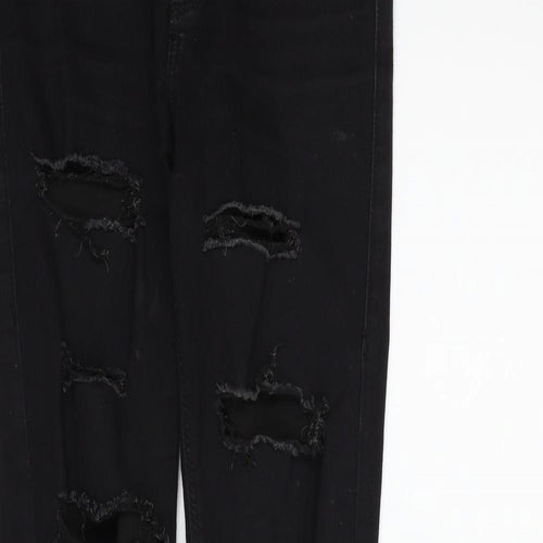 Topshop Womens Black   Straight Jeans Size 10 L32 in