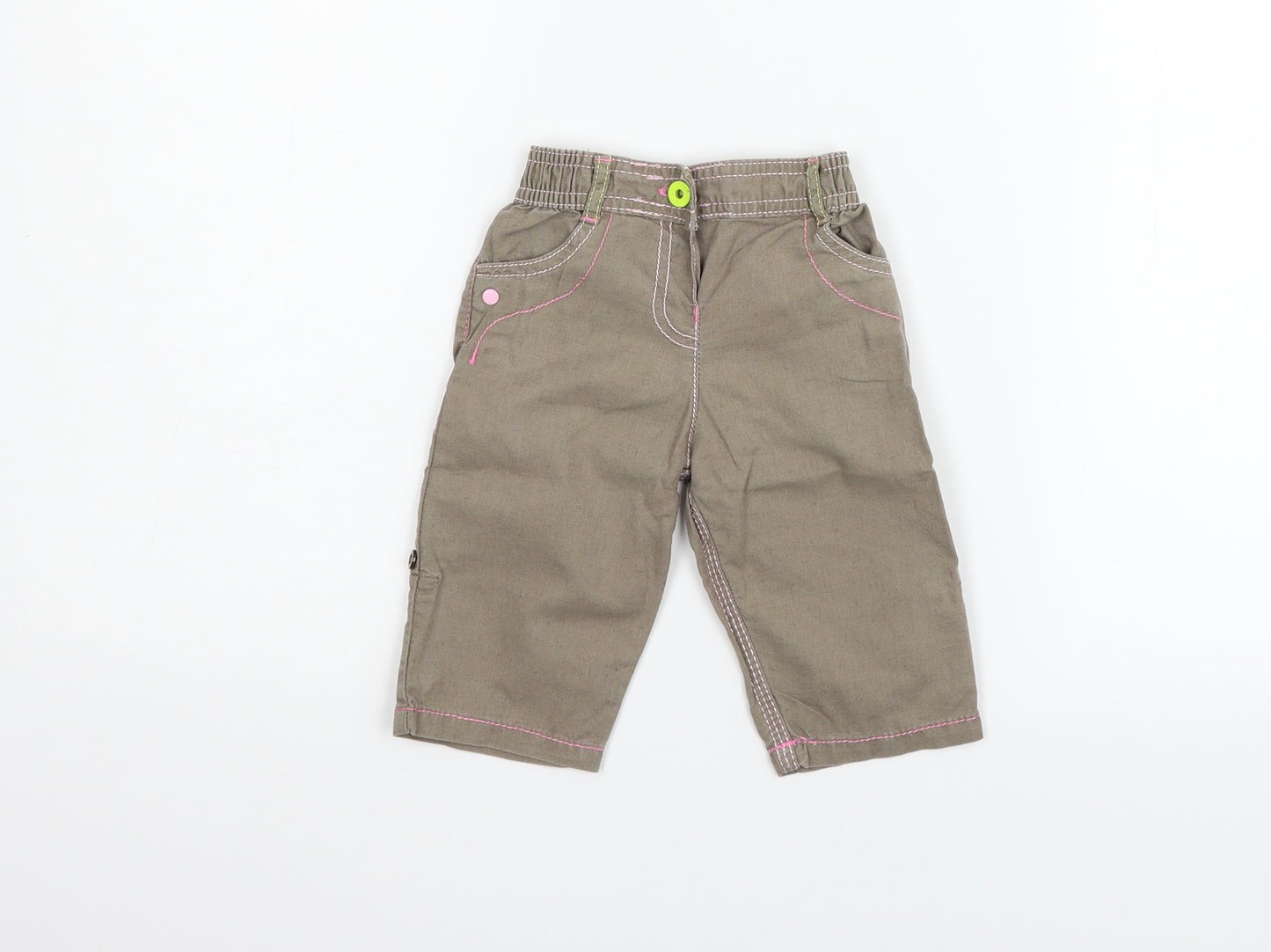 Marks and Spencer Girls Beige   Track Pants Trousers Size 3-6 Months
