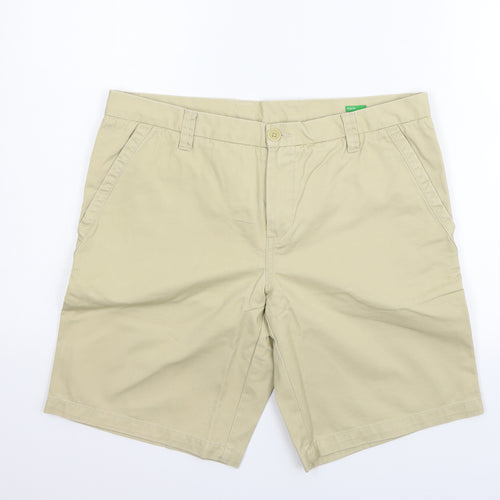 United Colors of Benetton Womens Beige   Chino Shorts Size 33 in