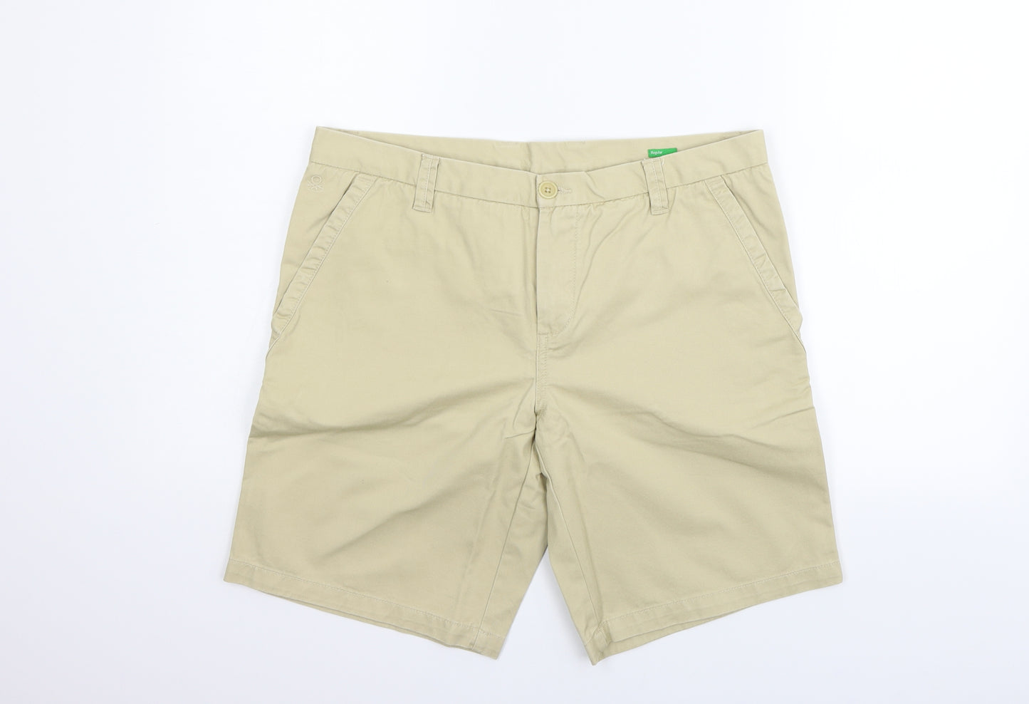 United Colors of Benetton Womens Beige   Chino Shorts Size 33 in