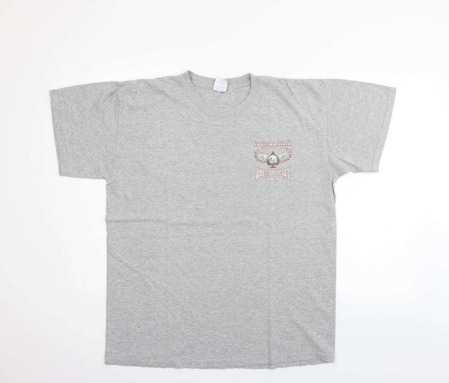 Gildan Mens Grey    T-Shirt Size L