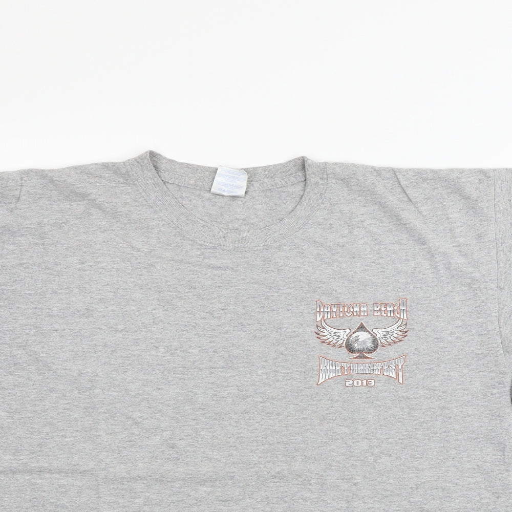 Gildan Mens Grey    T-Shirt Size L