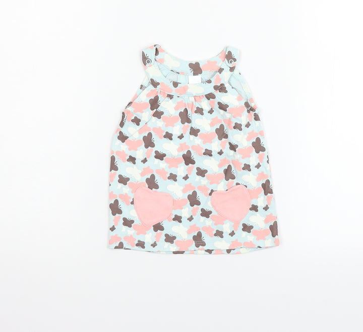 Adams Kids Girls Blue Geometric Fit & Flare Size 6-9 Months