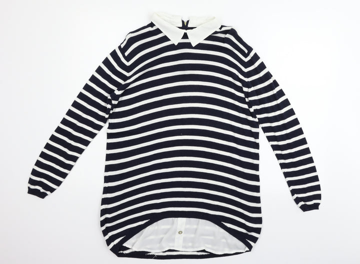 Atmosphere Womens Blue Striped Pullover Jumper Size 12