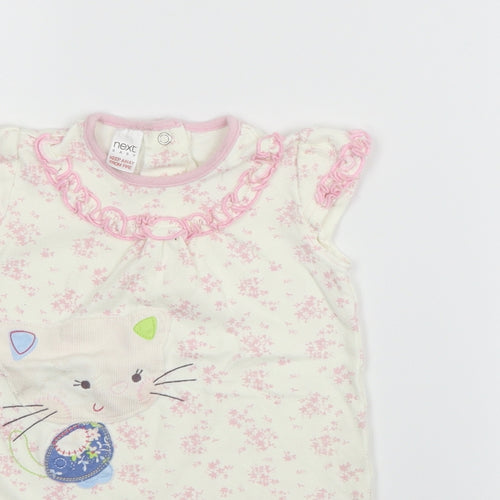 NEXT Girls White Geometric  Fit & Flare  Size 3-6 Months