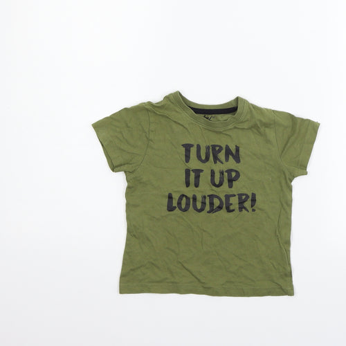 Primark Boys Green   Basic T-Shirt Size 2-3 Years