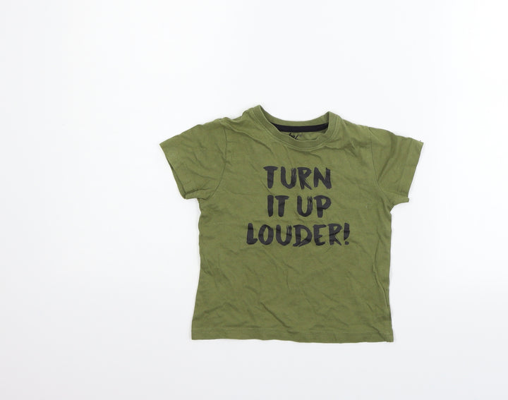 Primark Boys Green Basic T-Shirt Size 2-3 Years
