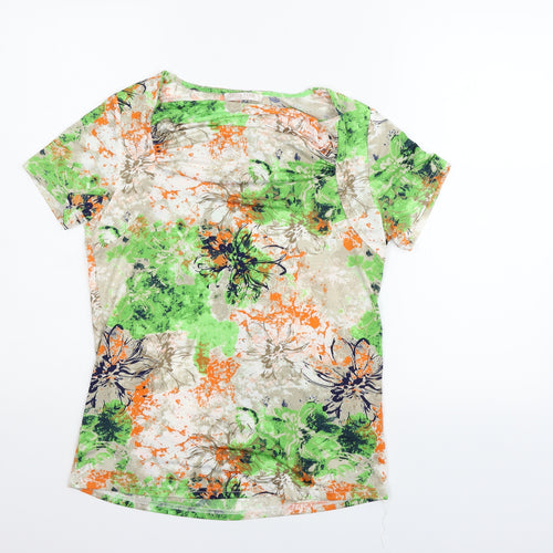 anna rose Womens Green Floral  Basic Blouse Size S
