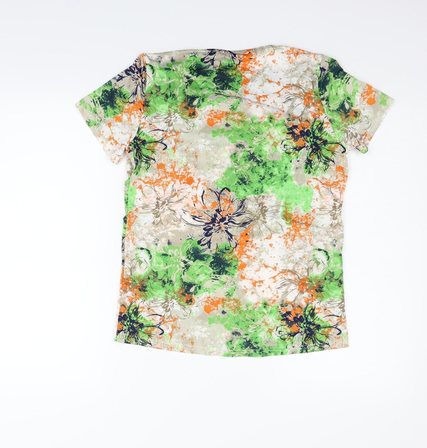 anna rose Womens Green Floral  Basic Blouse Size S