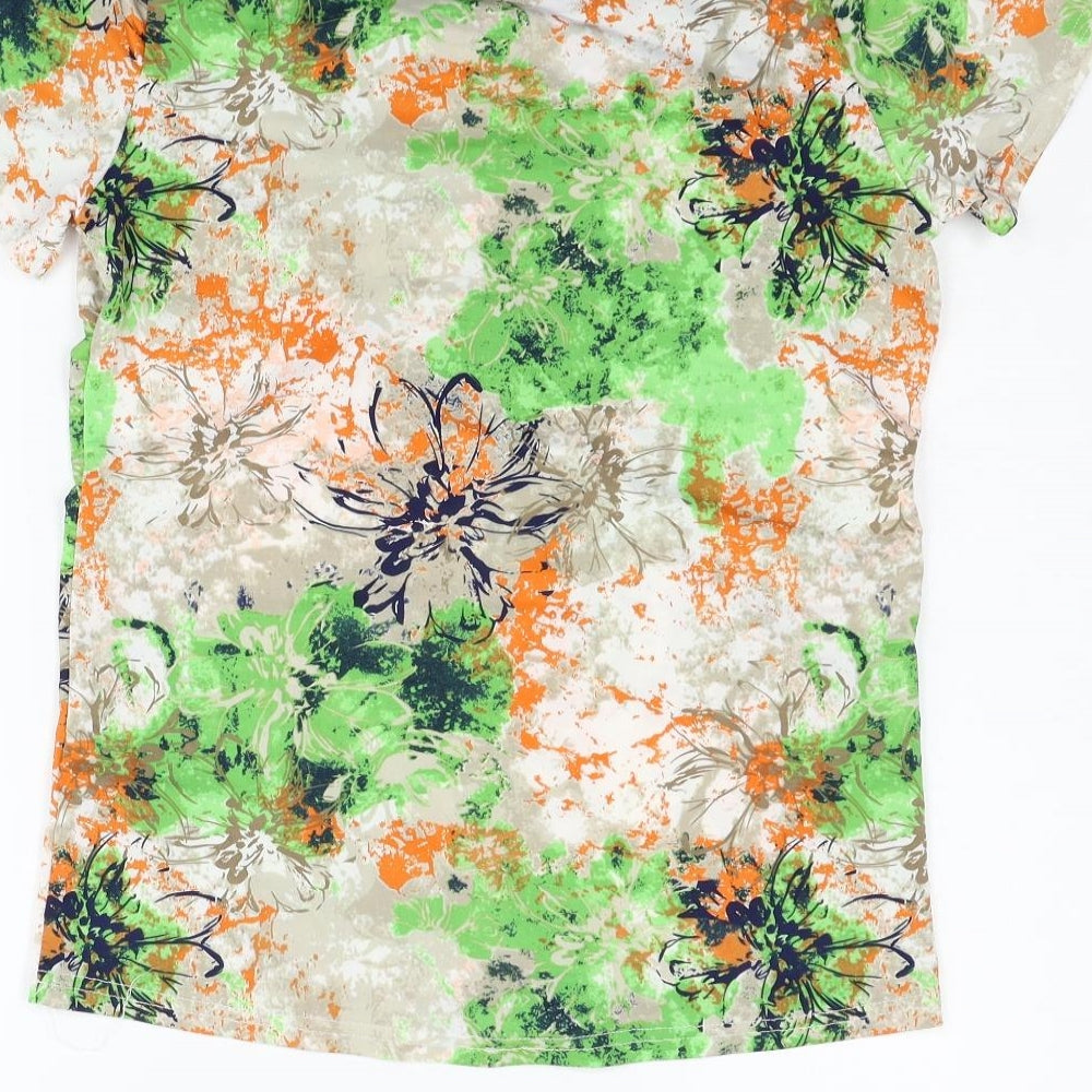 anna rose Womens Green Floral  Basic Blouse Size S