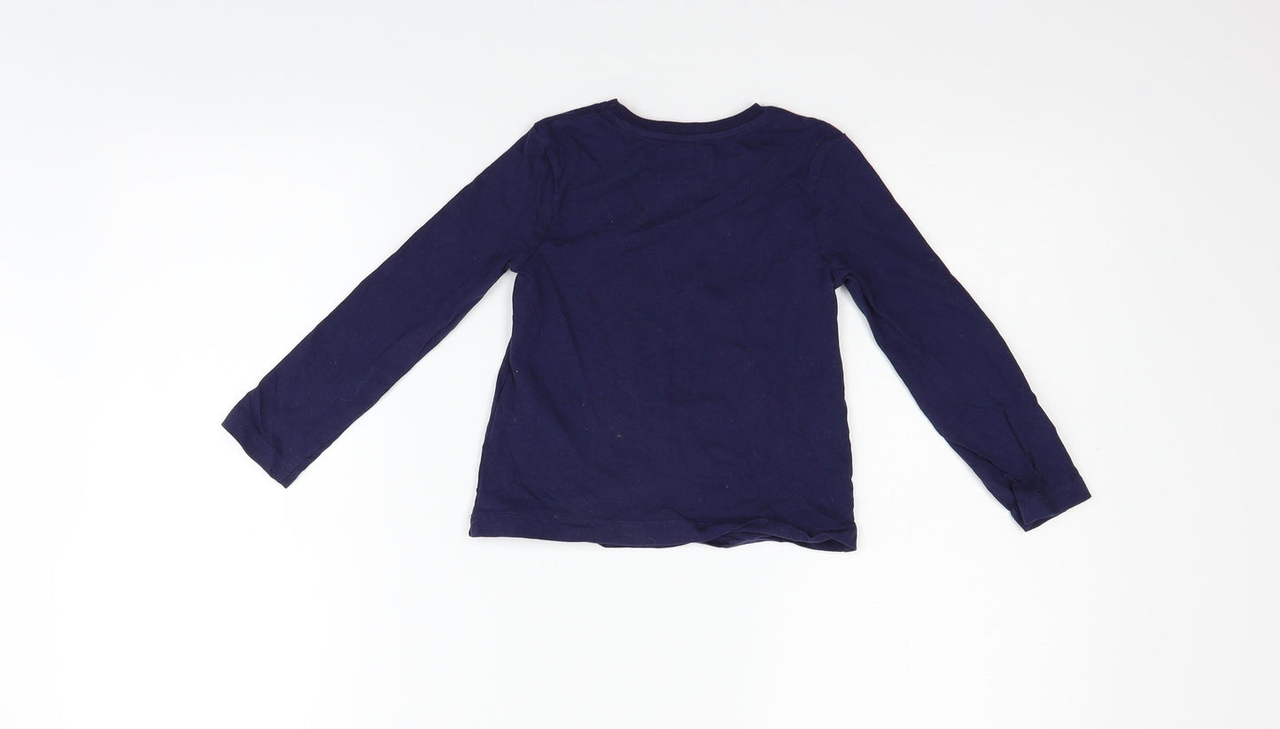 George Girls Blue   Basic T-Shirt Size 3-4 Years  - christmas