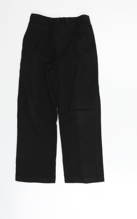 Front view of George boys’ black chino trousers, size 5-6, years