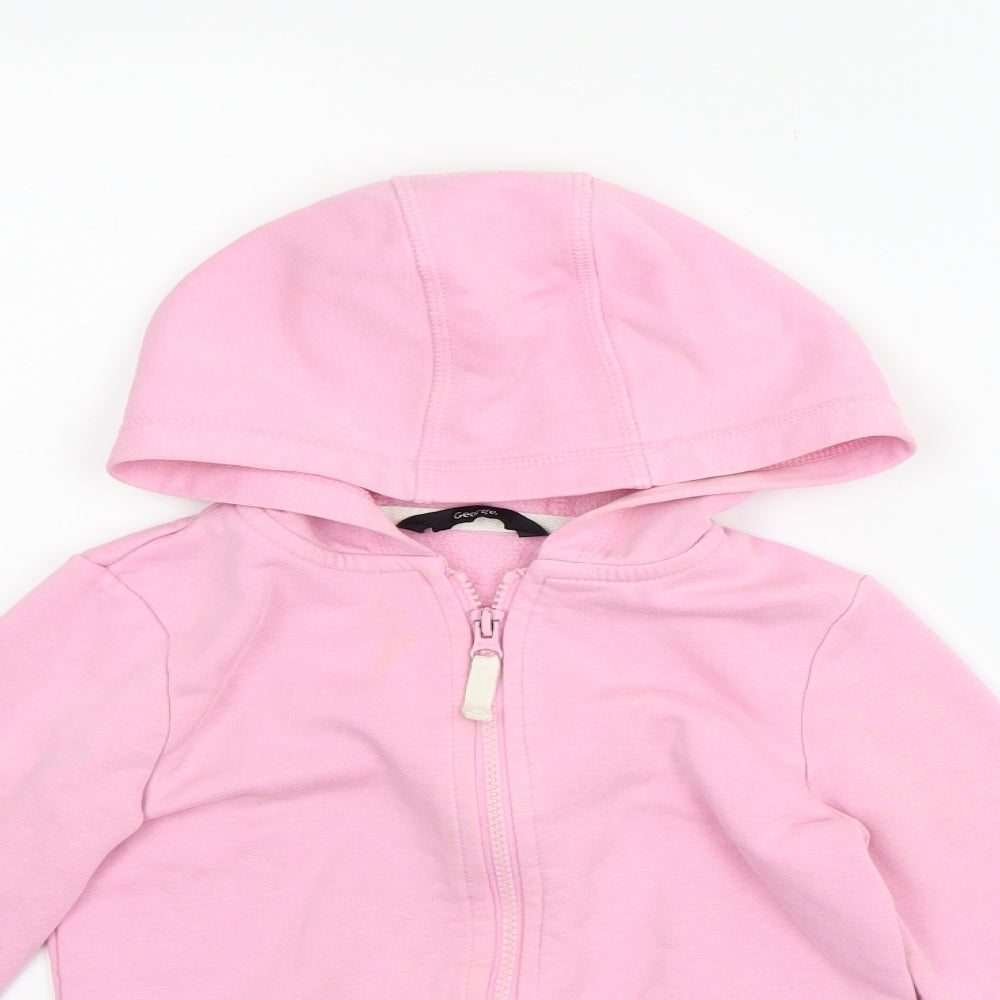 George Girls Pink   Full Zip Jumper Size 6-7 Years