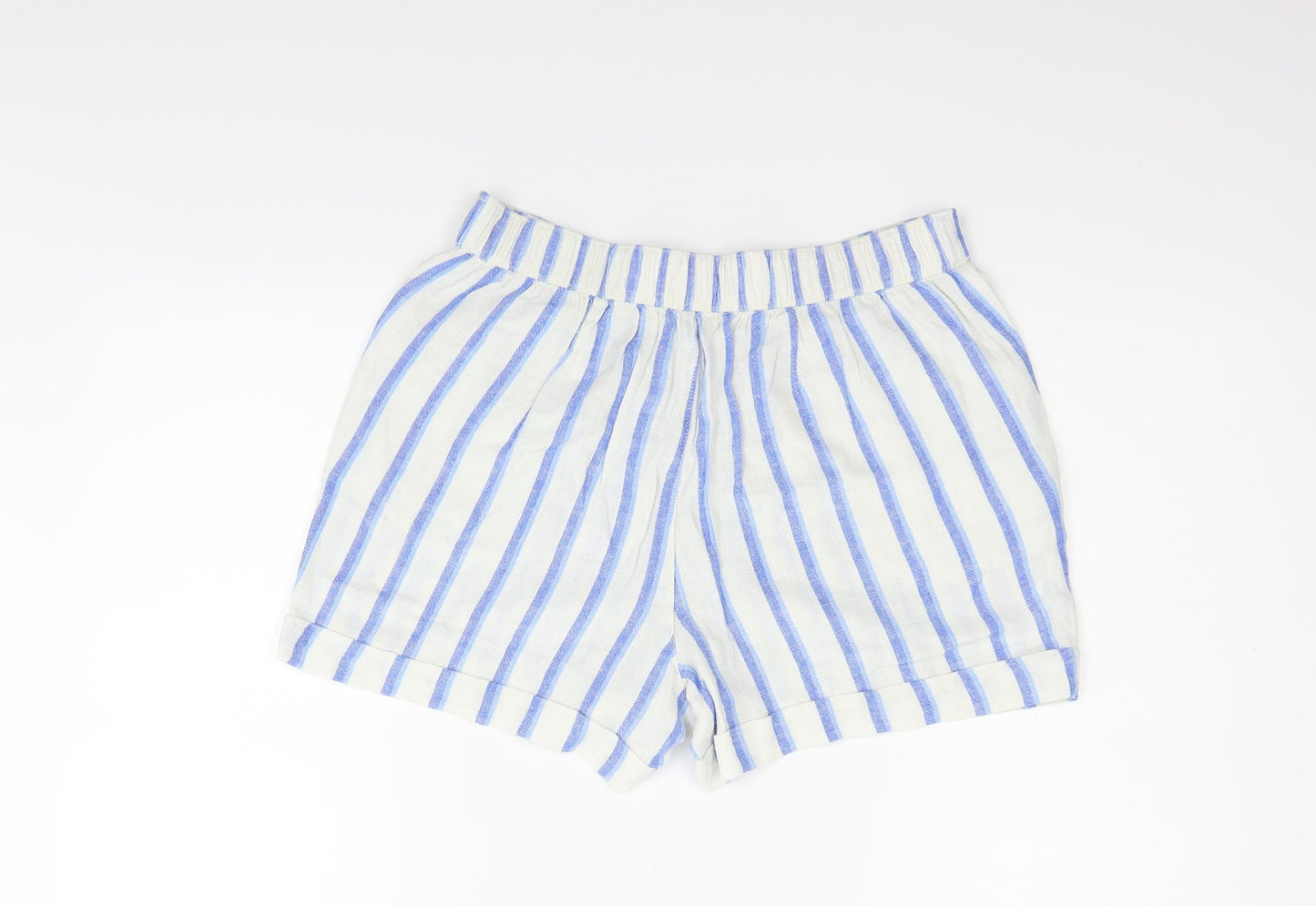Dorothy Perkins Womens Blue Striped  Sweat Shorts Size 10