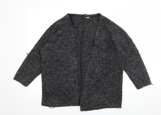 Front view of Divided women’s grey knit cardigan jumper, size M