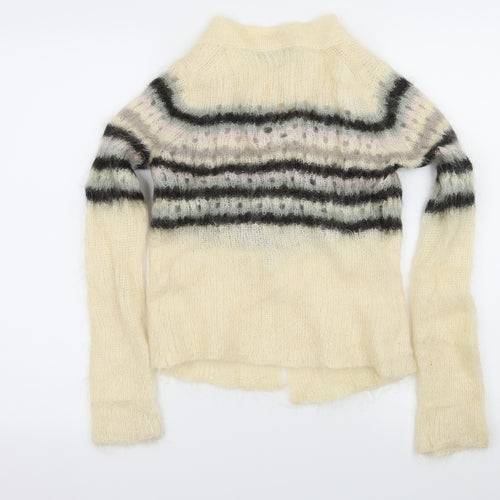 French Connection Womens Ivory Striped Knit Cardigan Jumper Size S