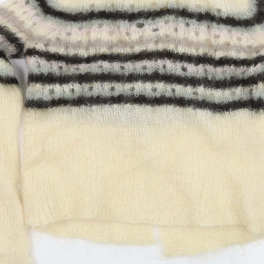 French Connection Womens Ivory Striped Knit Cardigan Jumper Size S