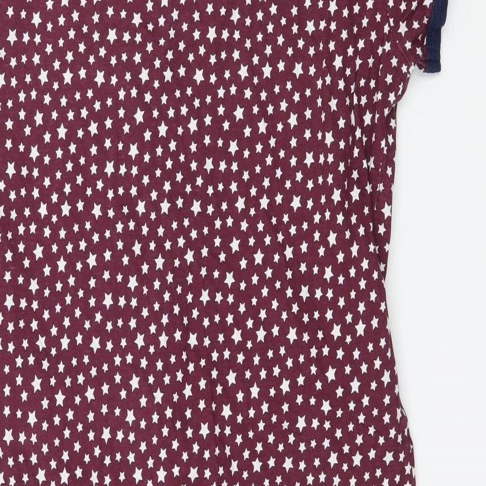 Preworn Womens Purple Geometric Jersey T-Shirt Dress  Size M  - Stars