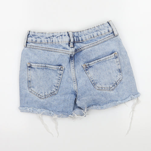New Look Girls Blue  Denim Hot Pants Shorts Size 10 Years - Distressed